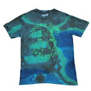 Spooky Scary Skeletons Tie Dye Graphic T Shirt Halloween Size M